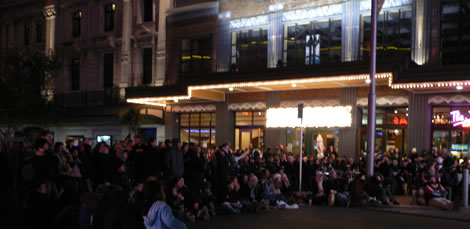 Courtenay Place crowd outside the St James